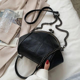 Vintage Shell Lock Bag Crossbody Shoulder Chains PU Leather Tote Handbags