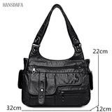 Soft Leather Women's Shoulder Bags Multi-Layer Crossbody Handbag