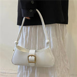 Mini Half Moon PU Leather Tote Bag Evening Bag Small Shoulder Handbag