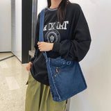 Vintage Denim Women's Crossbody Bag Satchel Handbag