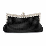 Glitter Bead Evening Clutch Bag Silver Vintage Bridal Purse
