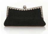Glitter Bead Evening Clutch Bag Silver Vintage Bridal Purse