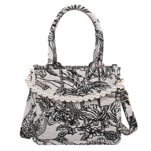 Jacquard Embroidery Beach Shoulder Tote Bag for Women
