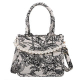 Jacquard Embroidery Beach Shoulder Tote Bag for Women