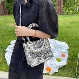 Jacquard Embroidery Beach Shoulder Tote Bag for Women