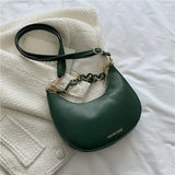 Chain Shoulder Bags For Women Solid Pu Leather Crossbody Bags Female Handbags An