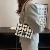 Knitted Women Chain Single Shoulder Strape Crossbody Bags Lady Handbag Totes