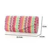 Colorful Clutches Lady Clutch Party Purse with Sliver Chain Messenger Bag