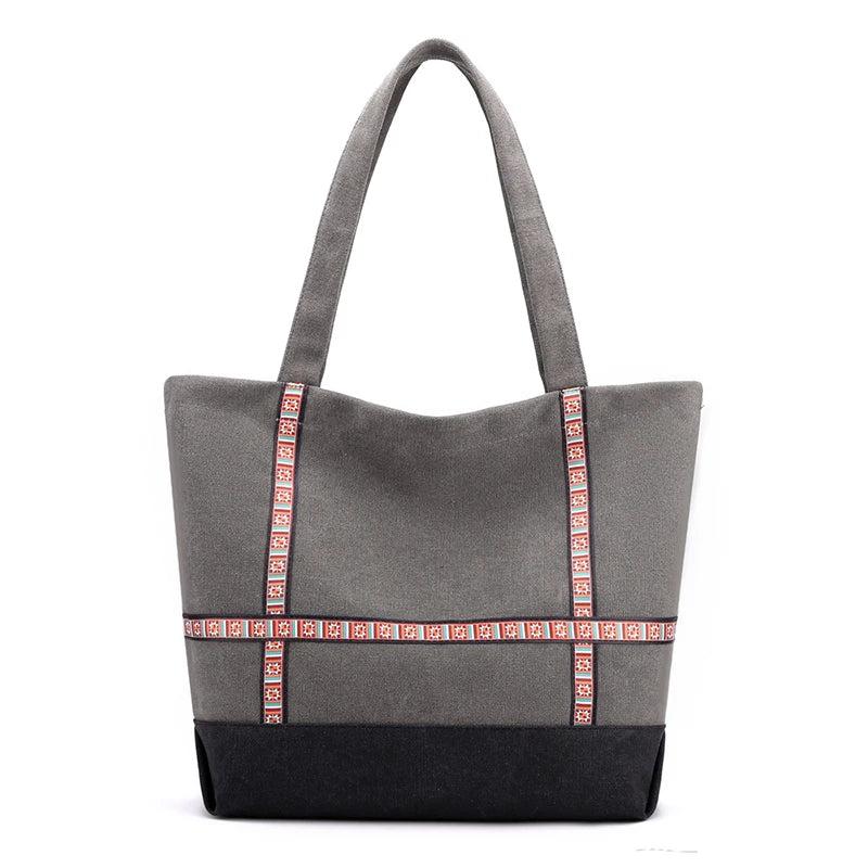 Large Capacity Retro Canvas Bag Student Working Suitable Shoulder Bags