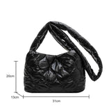 Quilted Padded Women Shoulder Bag Winter Tote Crossbody Space Handbag