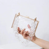 Clear Transparent PVC Resin Acrylic Bag Chain Candy Party Evening Geometric Shap