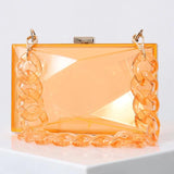 Clear Transparent PVC Resin Acrylic Bag Chain Candy Party Evening Geometric Shap