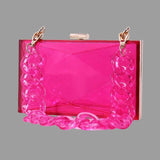 Clear Transparent PVC Resin Acrylic Bag Chain Candy Party Evening Geometric Shap