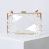 Clear Transparent PVC Resin Acrylic Bag Chain Candy Party Evening Geometric Shap