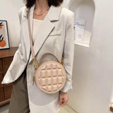 Women Shoulder Bags Rhombus Chocolate Round Cake Handbag