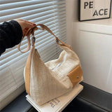 Vintage Straw Shoulder Bags Women Patchwork Underarm Bag