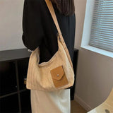 Vintage Straw Shoulder Bags Women Patchwork Underarm Bag