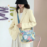 Flower Crossbody Bag Women Shoulder Bag Nylon Messenger Handbag