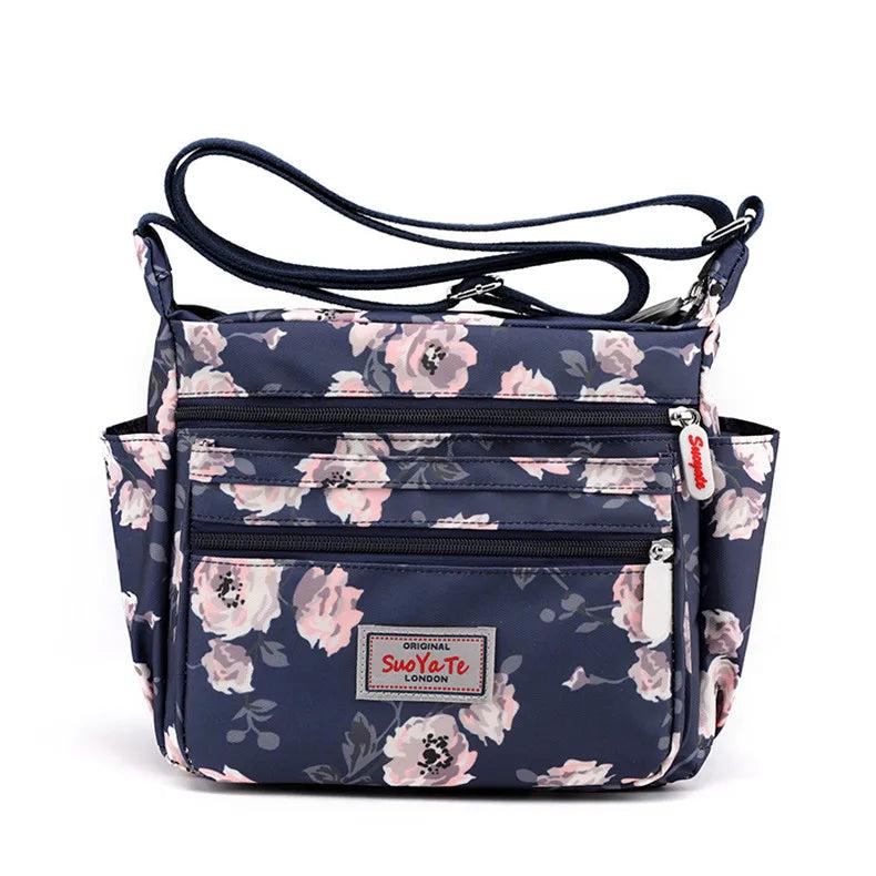 Flower Crossbody Bag Women Shoulder Bag Nylon Messenger Handbag