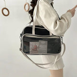 Transparent Tote bag Soft Leather Large Capacity Handbag