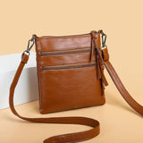 Women's Small Shoulder Bag Pu Leather Crossbody Bag Casual Women Multi-layer Mes