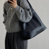 Soft PU Shoulder Bags Women Texture Underarm Totes Large Capacity