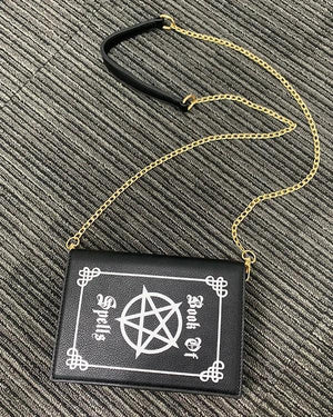 Magic Book Shape Clutch for Women Book of Spells Shoulder Chain Bag
