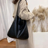 Soft PU Leather Shoulder Bags Women Lazy Underarm Totes Large Capacity