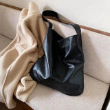 Soft PU Leather Shoulder Bags Women Lazy Underarm Totes Large Capacity