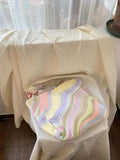 Rainbow Striped Shoulder Bag Tote Handbag