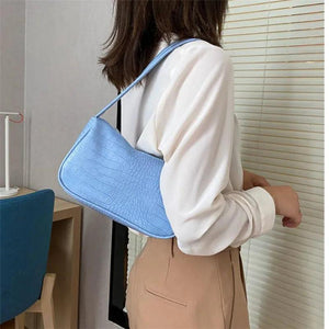 Crocodile Pattern Small Crossbody Bag Retro PU Leather Handbag