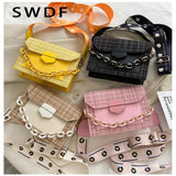 Chain Messenger Crossbody Bags Wide Strap Shoulder Bags