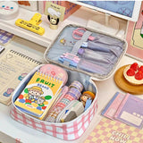 Large Capacity Cartoon Waterproof Leather Makeup Bag