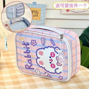 Large Capacity Cartoon Waterproof Leather Makeup Bag