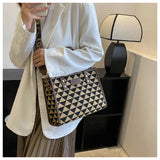 Vintage Checkered Tote Shoulder Bags for Women