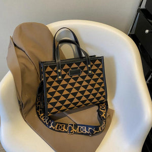 Vintage Checkered Tote Shoulder Bags for Women