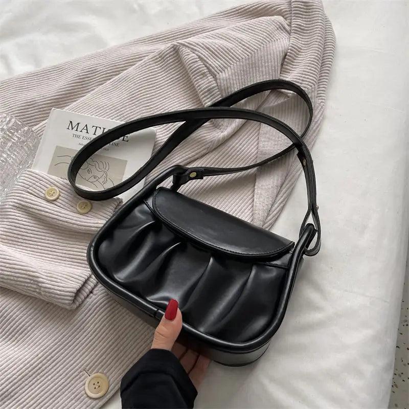 Vintage PU Leather Shoulder Bag Women Office Handbag