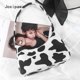 Cow Pattern Shoulder Bag PU Leather Handbag Female Casual All-match Bags
