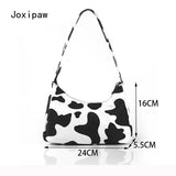 Cow Pattern Shoulder Bag PU Leather Handbag Female Casual All-match Bags