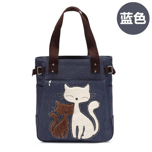 Cat Shoulder Bag Handbag Book Work Storage Shopping Purse Women Bags