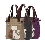 Cat Shoulder Bag Handbag Book Work Storage Shopping Purse Women Bags