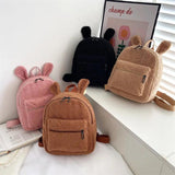 Girl Plush Rabbit Ear Backpack Baby Schoolbag