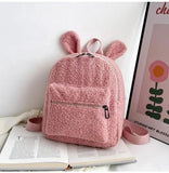Girl Plush Rabbit Ear Backpack Baby Schoolbag