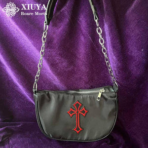 Xiuya Gothic Cross Hip Hop Shoulder Bag