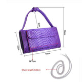 Purple Snake Pattern Clutch Bag Crossbody Bags for Women