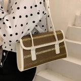 Women's Sequined Weave Shoulder Bag Solid All-match Handbag
