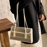 Women's Sequined Weave Shoulder Bag Solid All-match Handbag