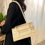 Women's Sequined Weave Shoulder Bag Solid All-match Handbag