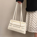 Women's Sequined Weave Shoulder Bag Solid All-match Handbag
