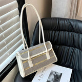 Women's Sequined Weave Shoulder Bag Solid All-match Handbag
